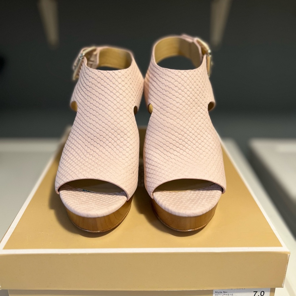 MICHAEL Michael Kors Pink Wedge Sandals